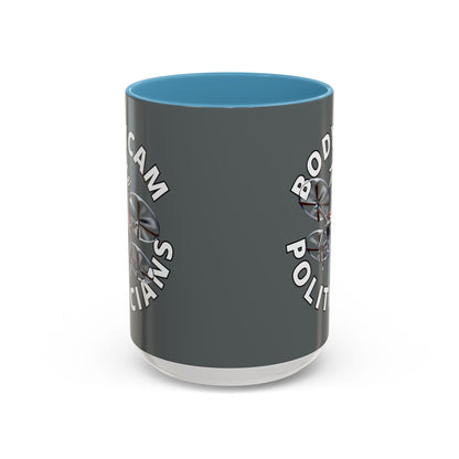 Bodycam the Politicians Drone Grey Accent Mug by theGreenDragonTavern.shop