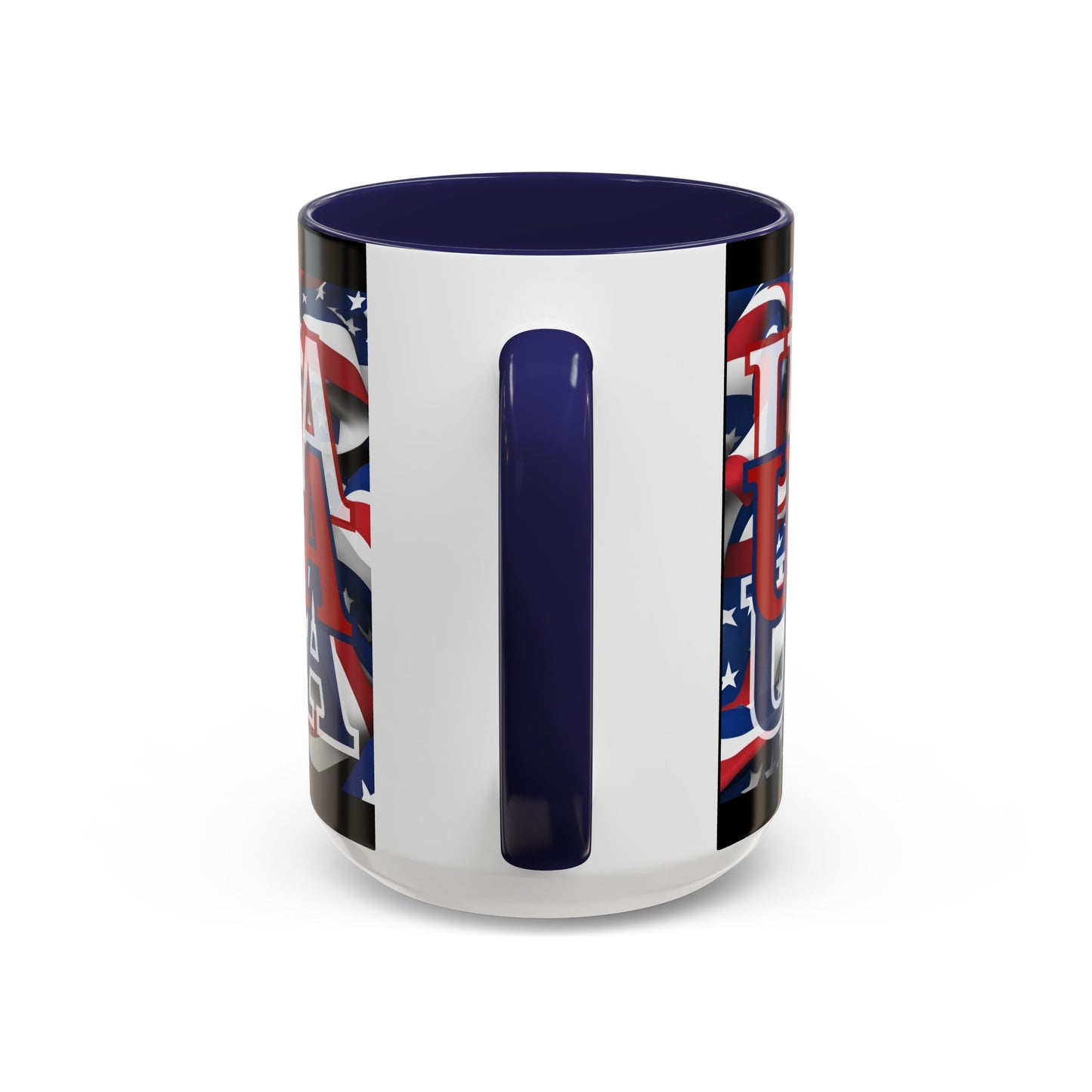 USA Red font Center Patriot Black Accent Mug by theGreenDragonTavern.shop