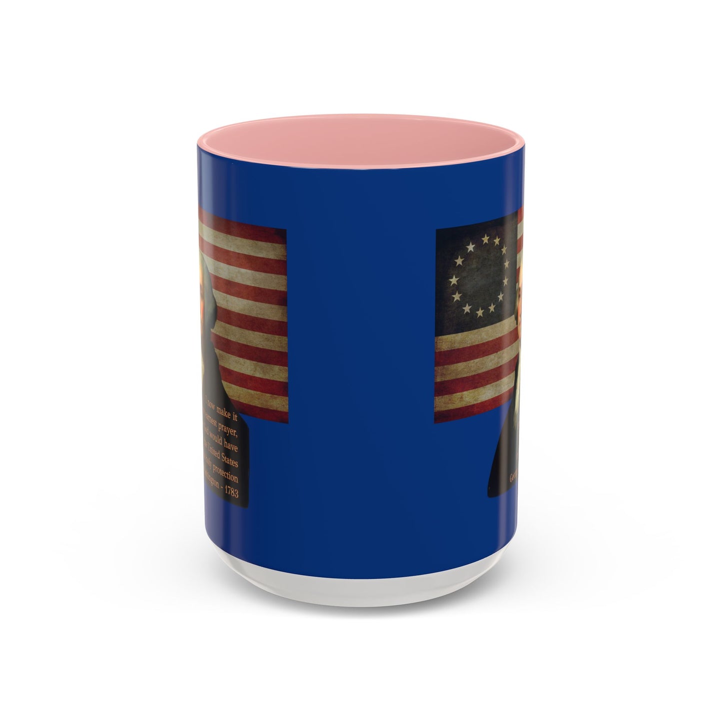 Washington's Earnest Prayer Dark Blue Accent Mug by theGreenDragonTavern.shop