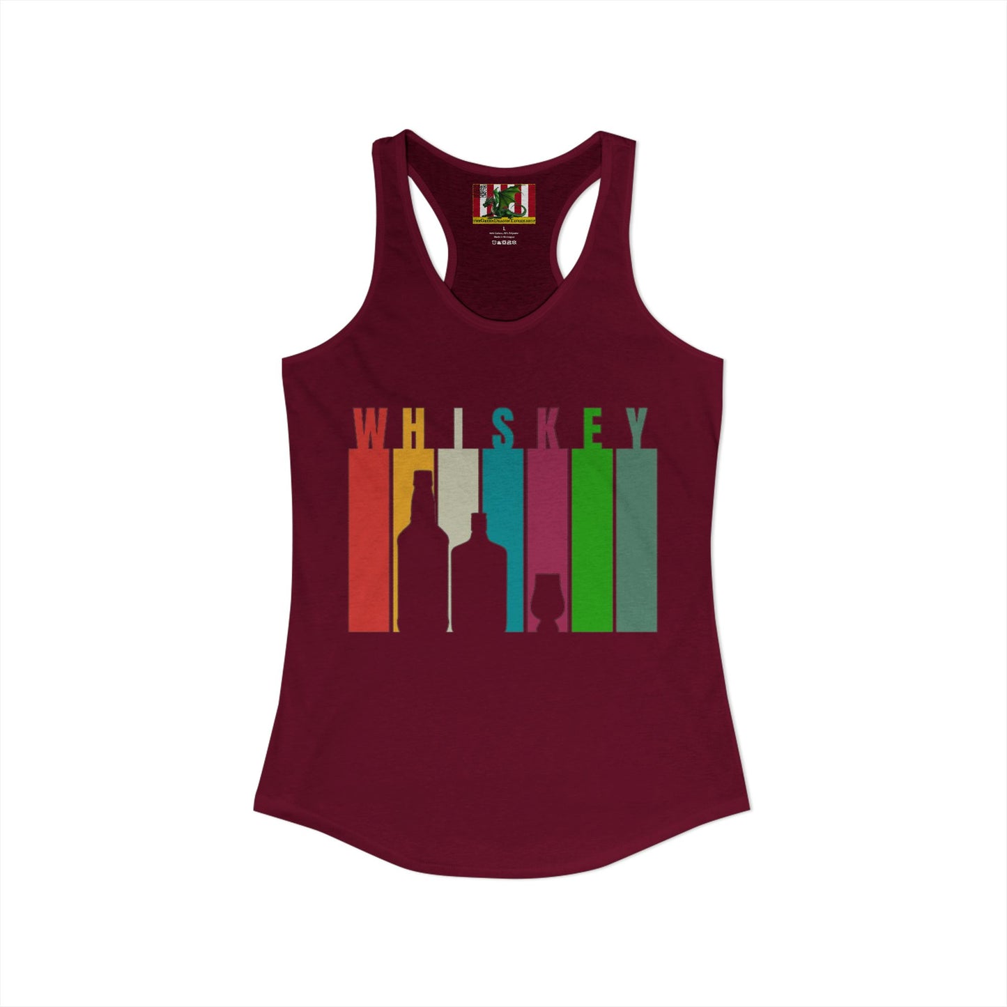 Whiskey spelled with an 'e' Women's Racerback Tank Top by theGreenDragonTavern.shop