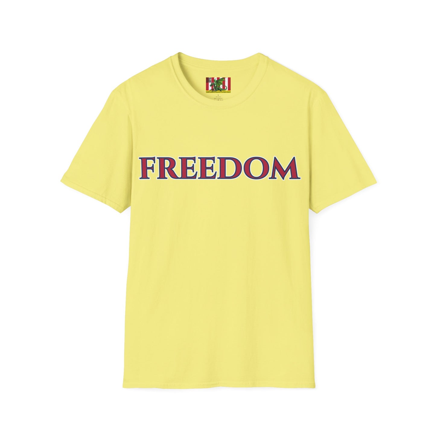 Freedom, Red font, Light colors Unisex T-Shirt by theGreenDragonTavern.shop