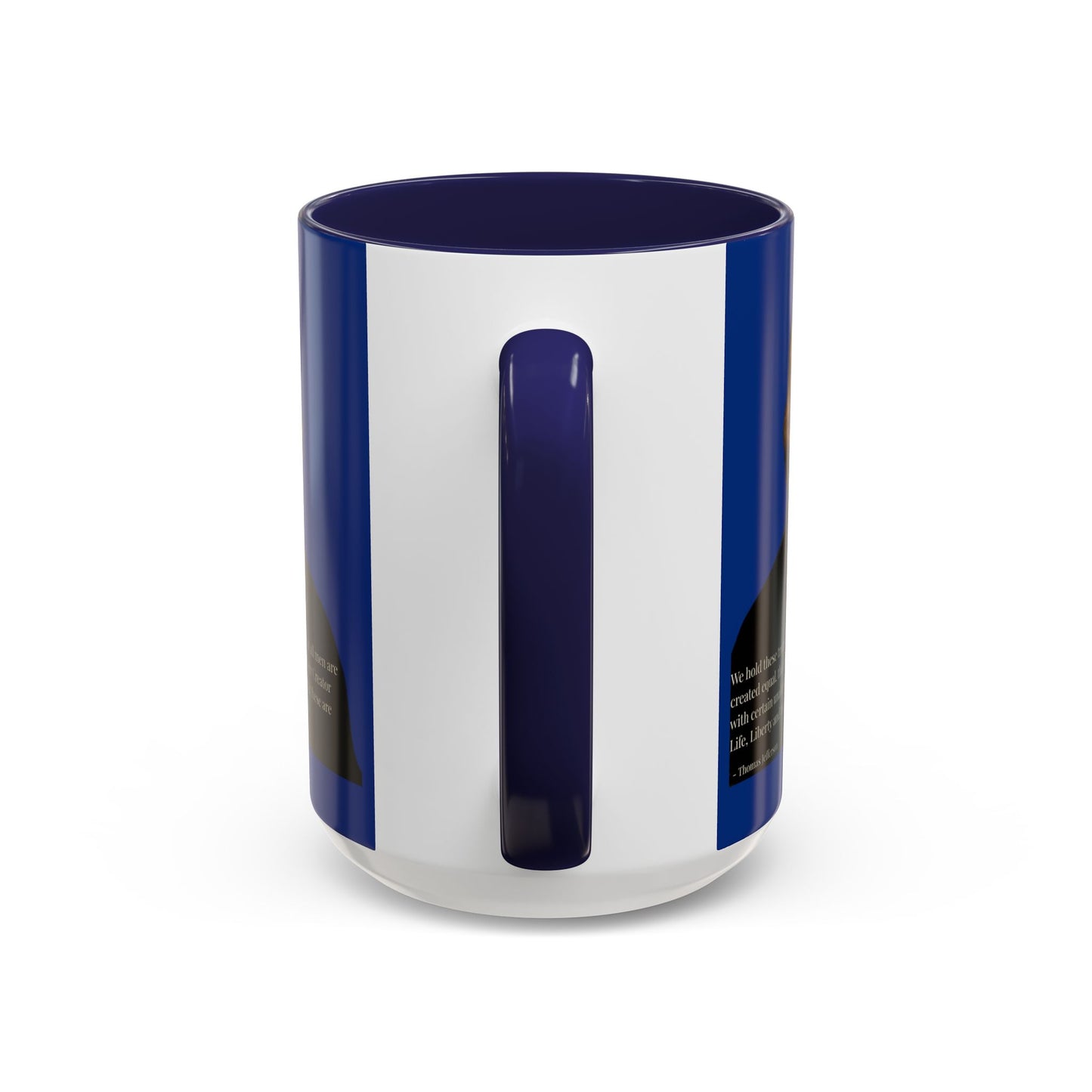 We hold these truths to be self-evident Dark Blue Accent Mug by theGreenDragonTavern.shop