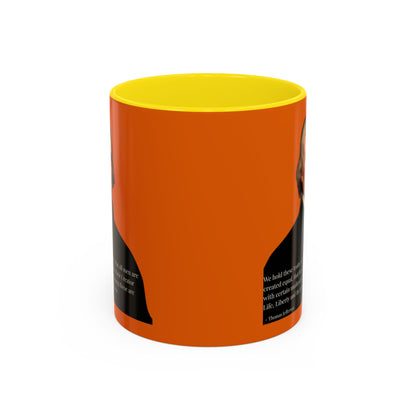 We hold these truths to be self-evident Orange Accent Mug by theGreenDragonTavern.shop