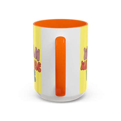 I Am Woman Watch Me Vote Yellow Accent Mug by theGreenDragonTavern.shop