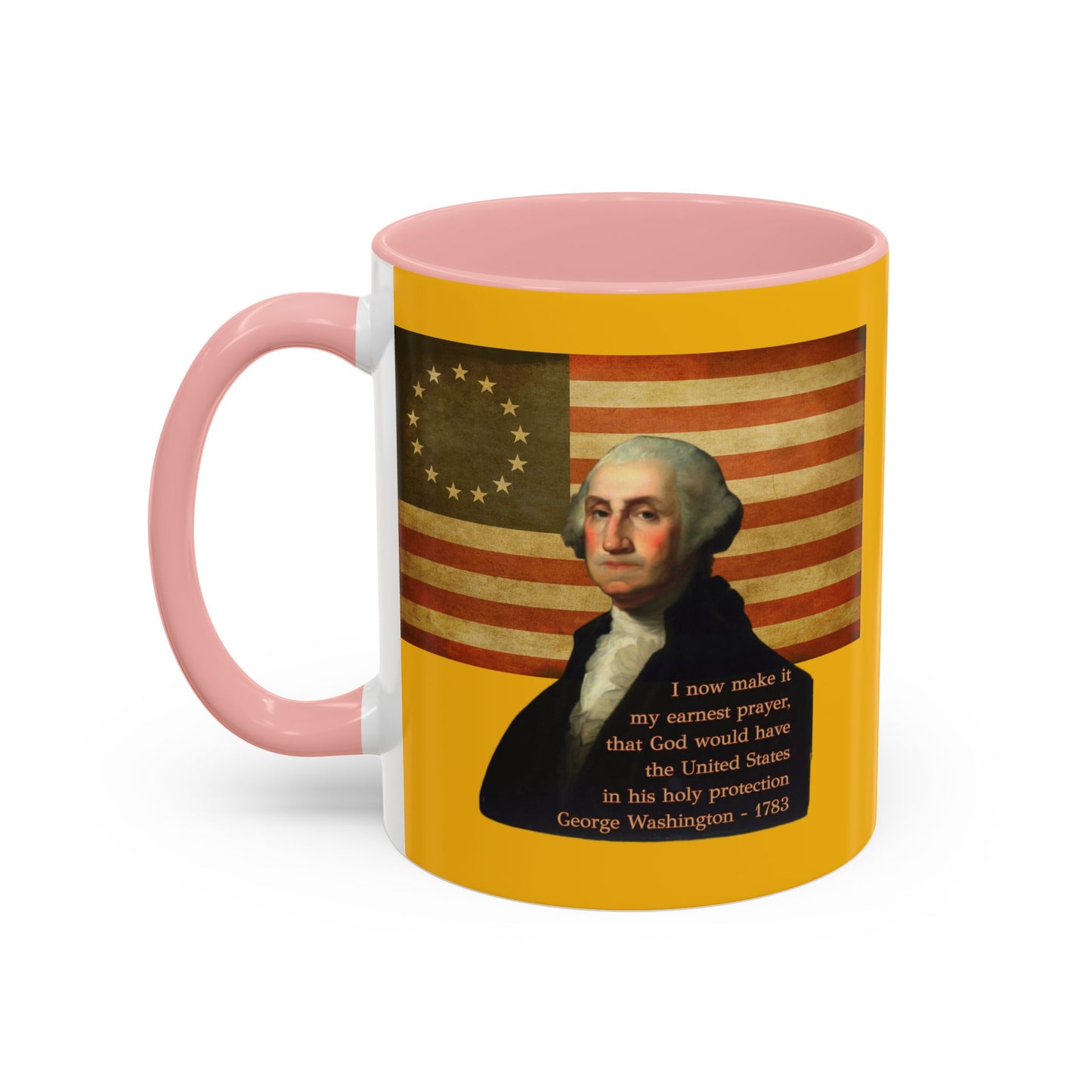 Washington's Earnest Prayer Yellow Accent Mug by theGreenDragonTavern.shop