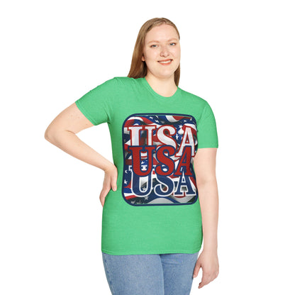 RED White and Blue USA Patriot Dark colors Unisex T-Shirt by theGreenDragonTavern.shop