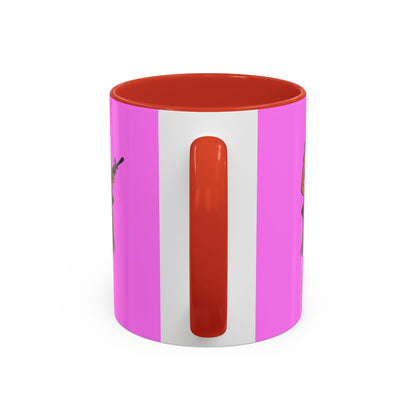 Hula Girl Packin' Heat Pink Accent Mug by theGreenDragonTavern.shop
