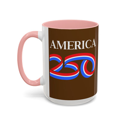America 250 Brown Accent Mug by theGreenDragonTavern.shop