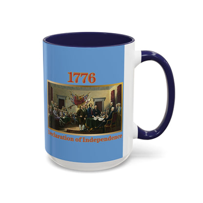 Declaration of Independence Light Blue Accent Mug by theGreenDragonTavern.shop