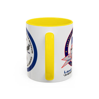 DNASM 2-sided, Founding & Student Art w/Navy Ring White Accent Mug by theGreenDragonTavern.shop