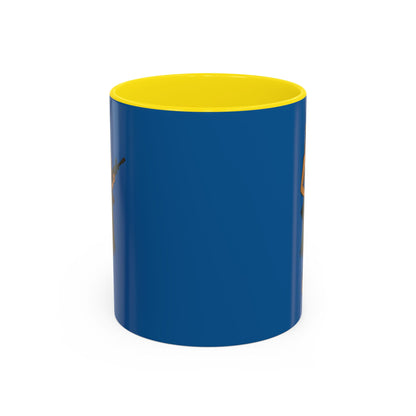 Hula Girl Packin' Heat Dark Blue Accent Mug by theGreenDragonTavern.shop