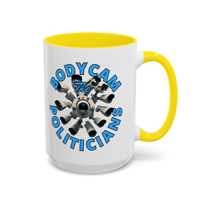 Bodycam the Politicians Cameras White Accent Mug by theGreenDragonTavern.shop