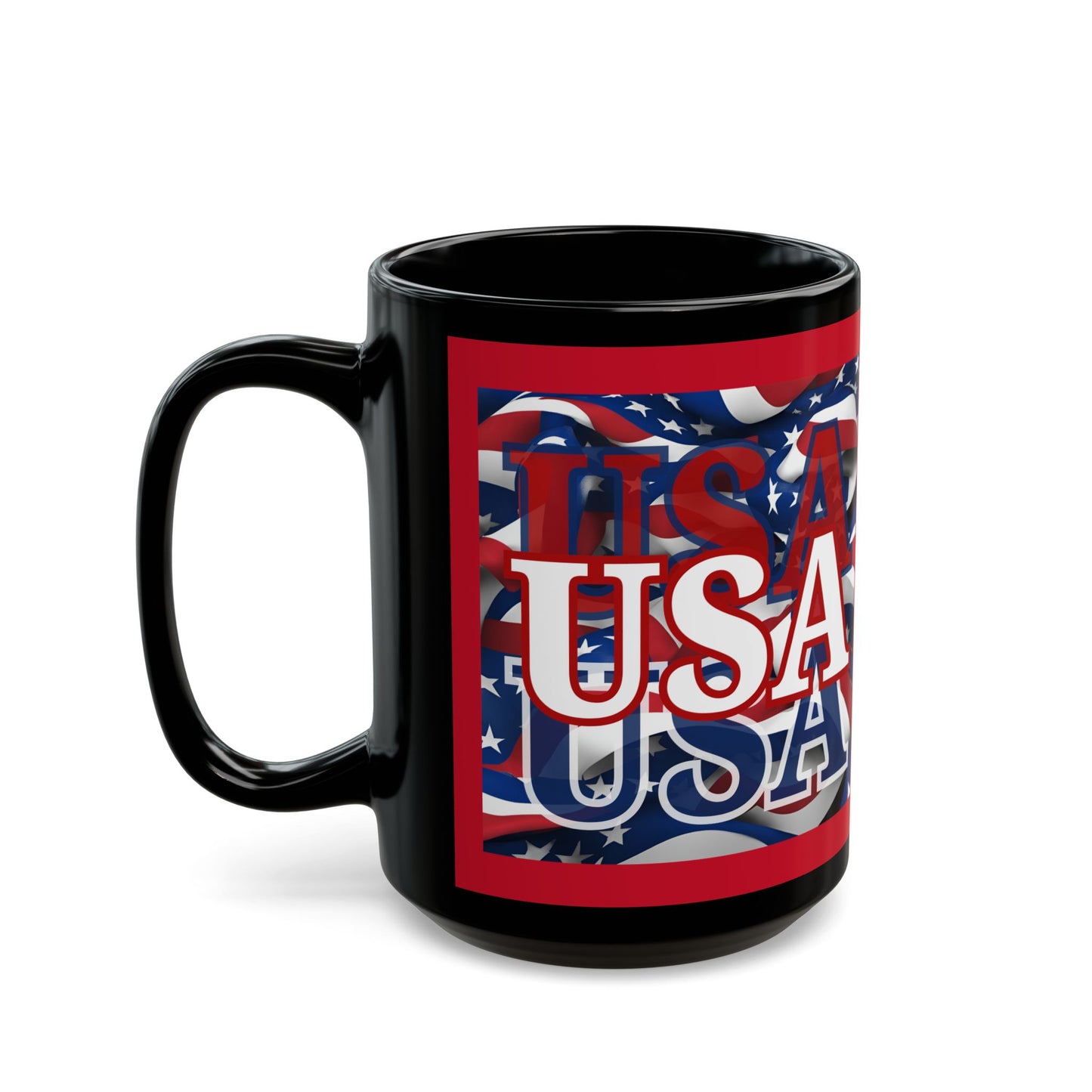 USA White font Center Patriot Red Mug by theGreenDragonTavern.shop