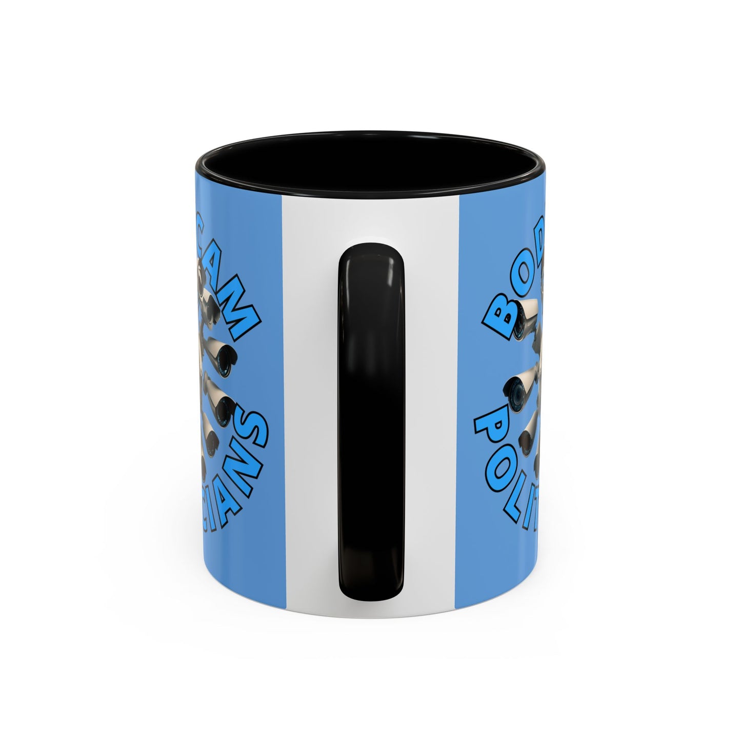 Bodycam the Politicians Cameras Blue Accent Mug by theGreenDragonTavern.shop