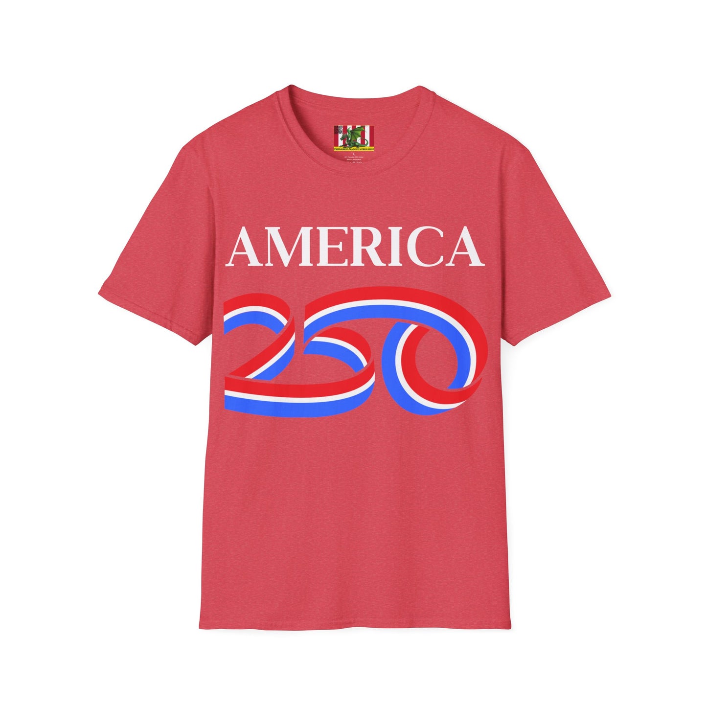 America 250 White font, Light colors, Unisex T-Shirt by theGreenDragonTavern.shop