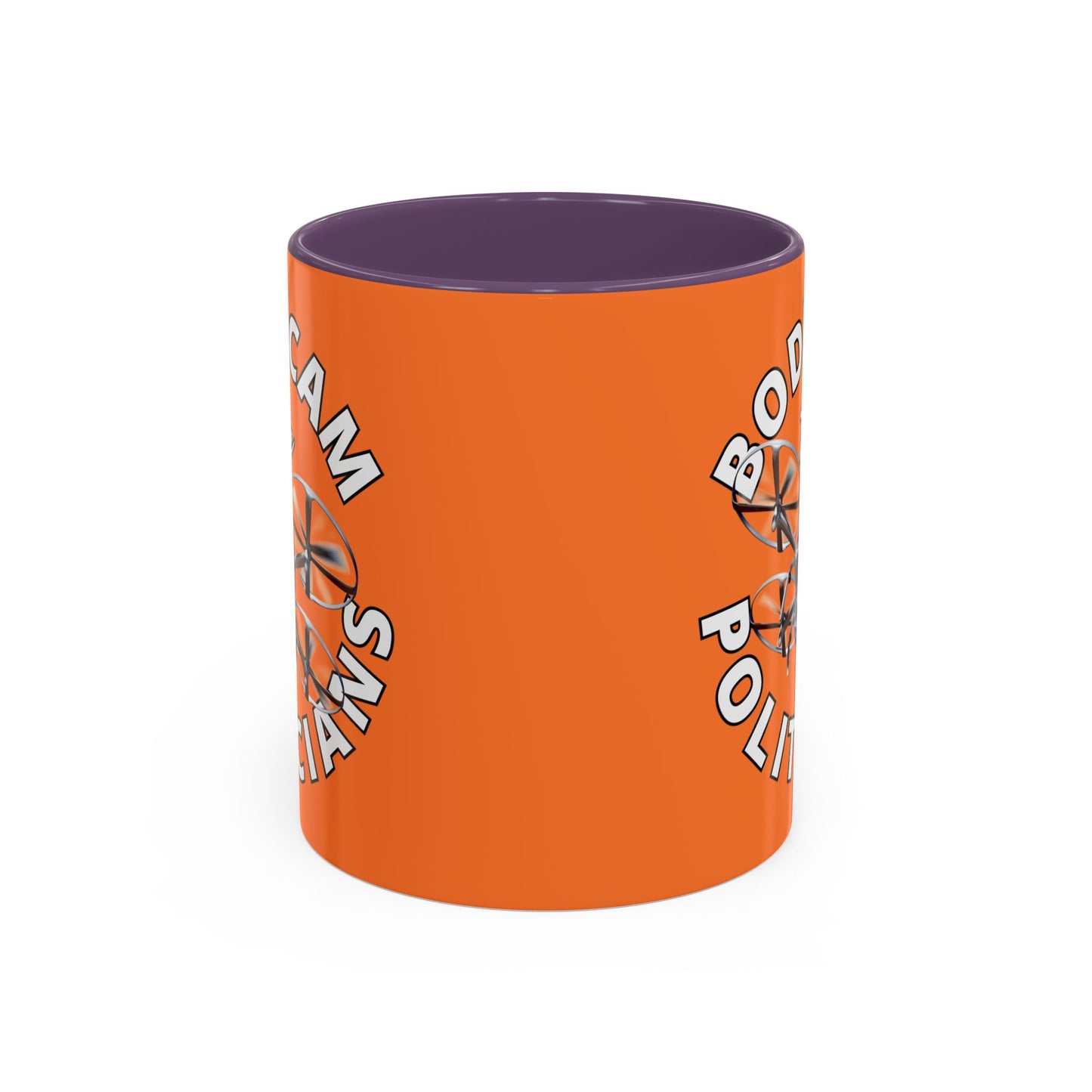 Bodycam the Politicians Drone Orange Accent Mug by theGreenDragonTavern.shop