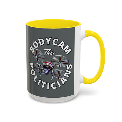 Bodycam the Politicians Drone Grey Accent Mug by theGreenDragonTavern.shop
