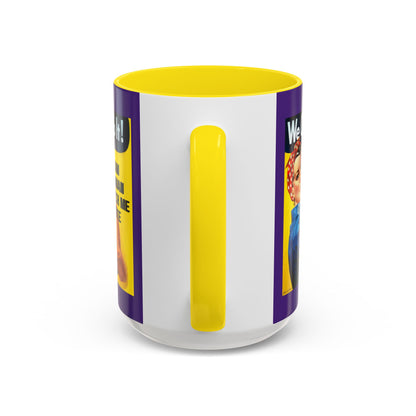 I Am Woman Watch Me Vote Rosie Dark Purple Accent Mug by theGreenDragonTavern.shop