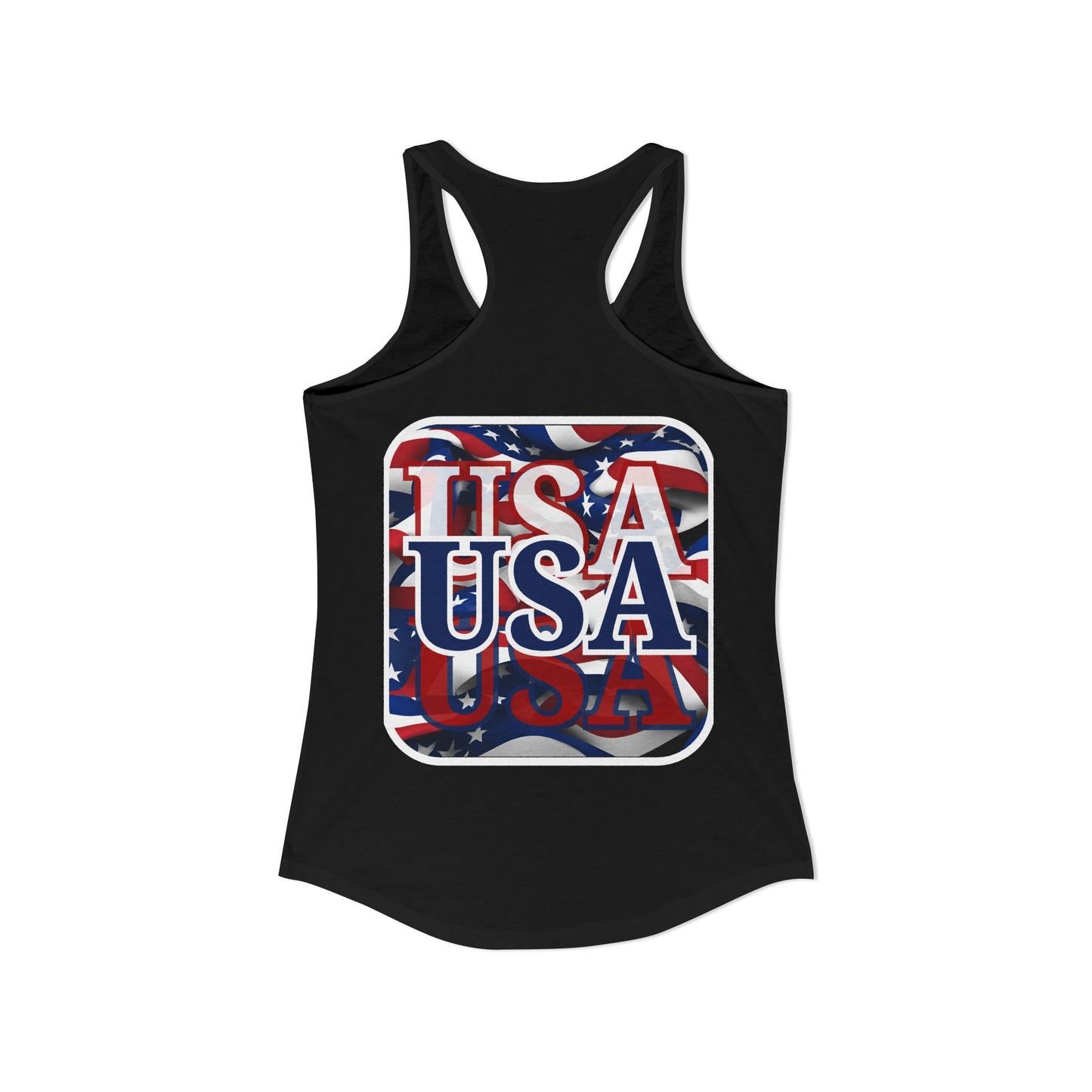 2-sided, Red White and BLUE USA Patriot Women's Racerback Tank Top by theGreenDragonTavern.shop