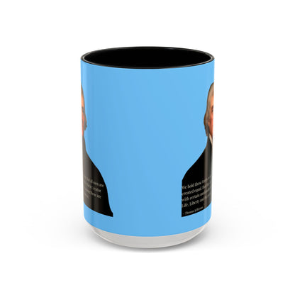 We hold these truths to be self-evident Light Blue Accent Mug by theGreenDragonTavern.shop