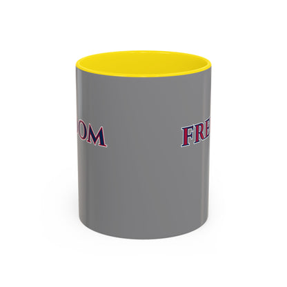 Freedom, Grey Accent Mug by theGreenDragonTavern.shop