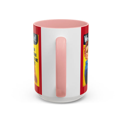 I Am Woman Watch Me Vote Rosie Red Accent Mug by theGreenDragonTavern.shop