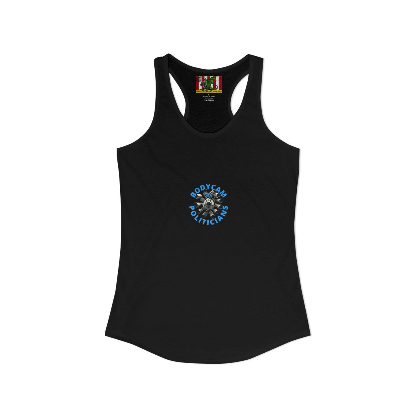2-sided, Bodycam the Politicians Cameras Women's Racerback Tank Top by theGreenDragonTavern.shop