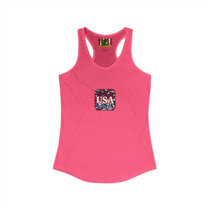 2-sided, Red WHITE and Blue USA Patriot Women's Racerback Tank Top by theGreenDragonTavern.shop