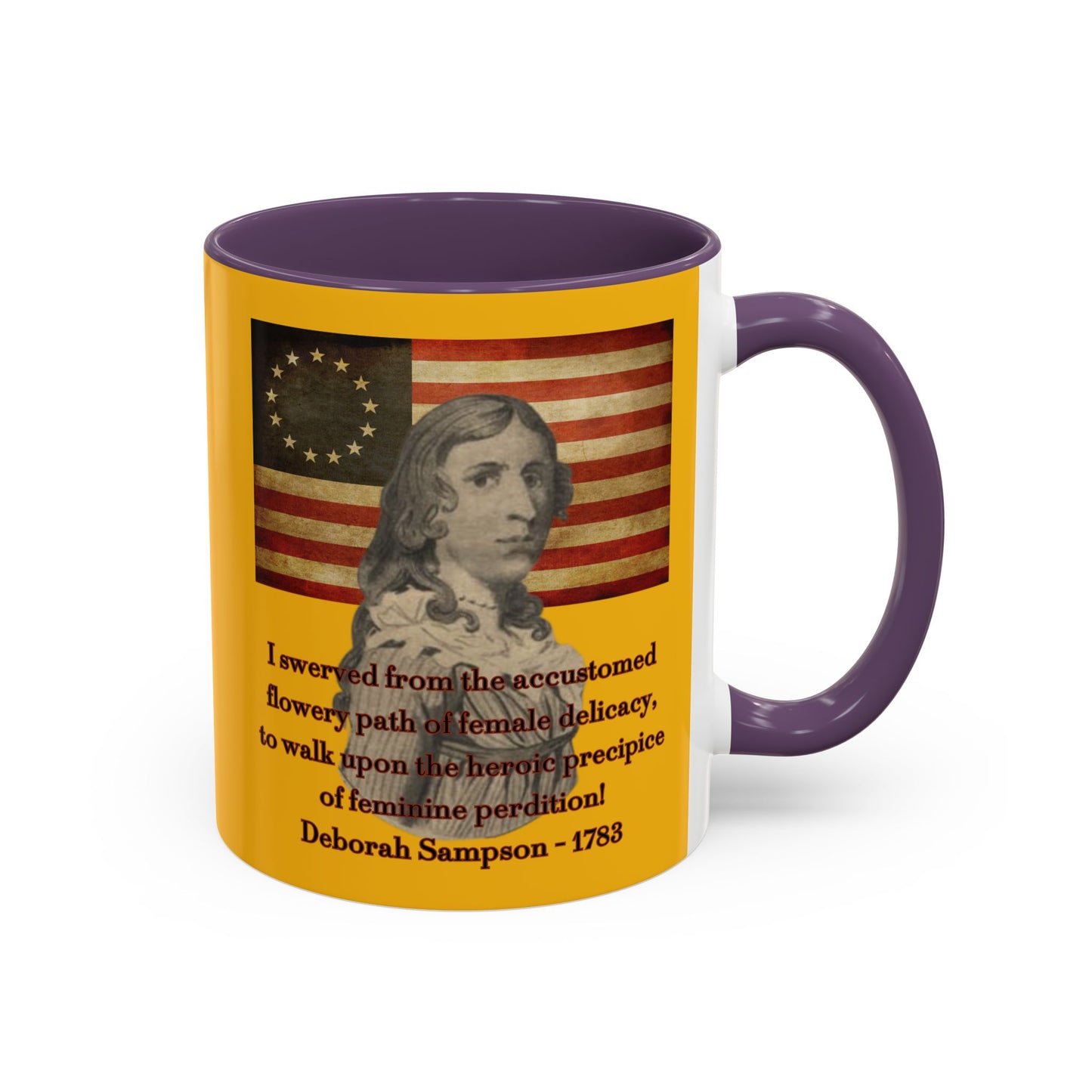 Deborah Sampson, America's Mulan Yellow Accent Mug by theGreenDragonTavern.shop