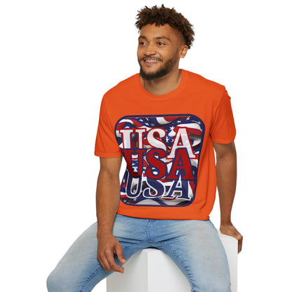 RED White and Blue USA Patriot Light colors Unisex T-Shirt by theGreenDragonTavern.shop