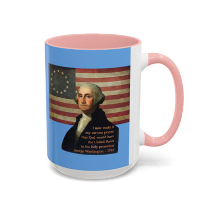 Washington's Earnest Prayer Light Blue Accent Mug by theGreenDragonTavern.shop