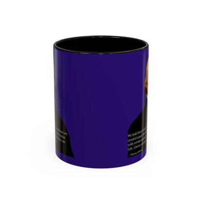 We hold these truths to be self-evident Dark Purple Accent Mug by theGreenDragonTavern.shop