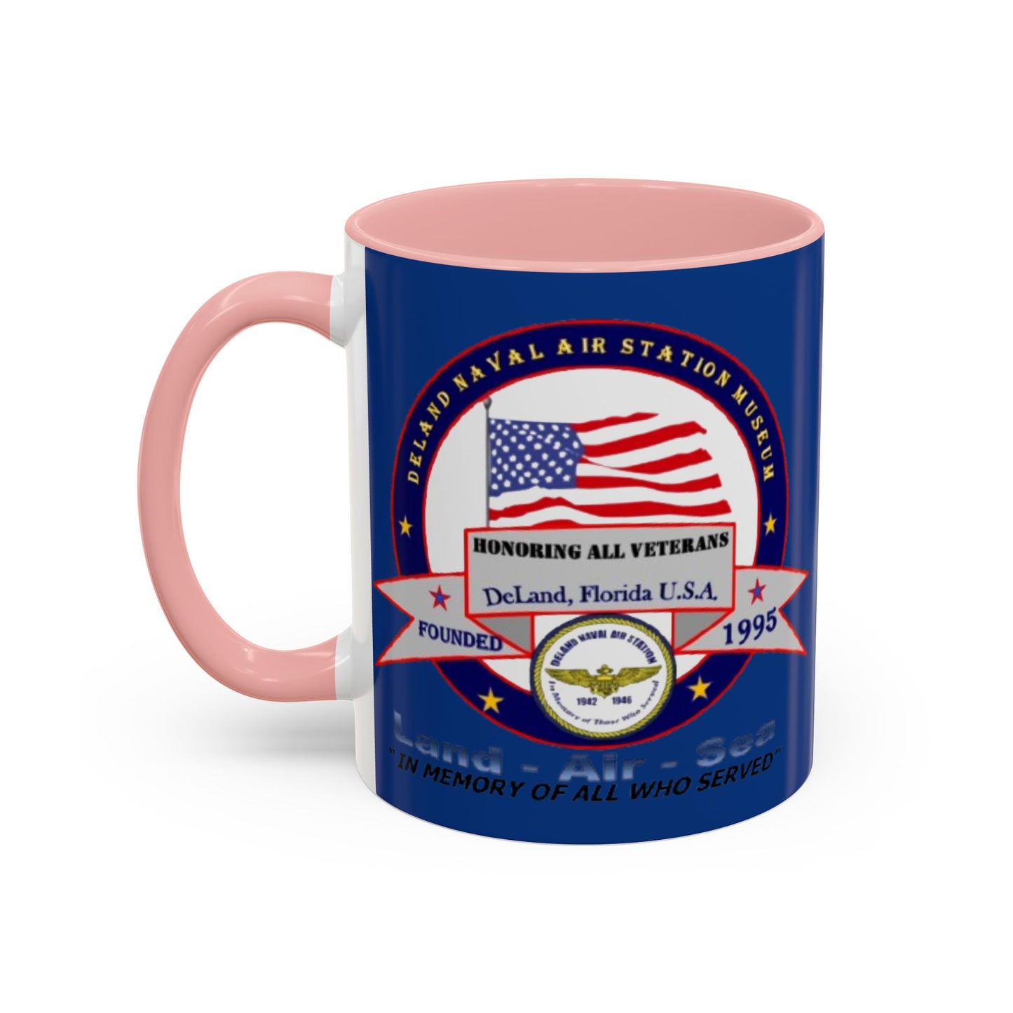DNASM 2-sided, Founding & Student Art w/WhiteBG Dark Blue Accent Mug by theGreenDragonTavern.shop