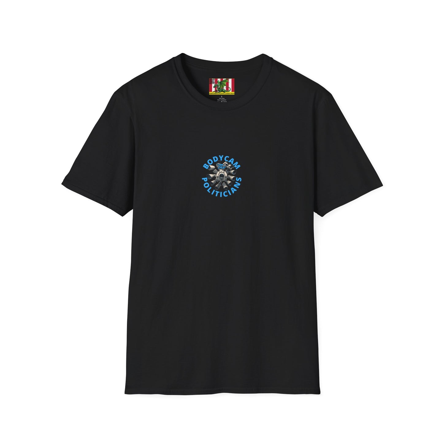 2-sided, Bodycam the Politicians Cameras Dark colors Unisex T-Shirt by theGreenDragonTavern.shop