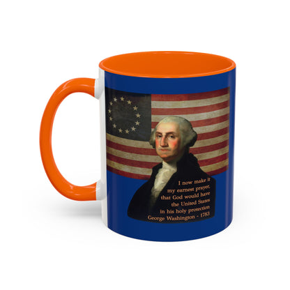 Washington's Earnest Prayer Dark Blue Accent Mug by theGreenDragonTavern.shop