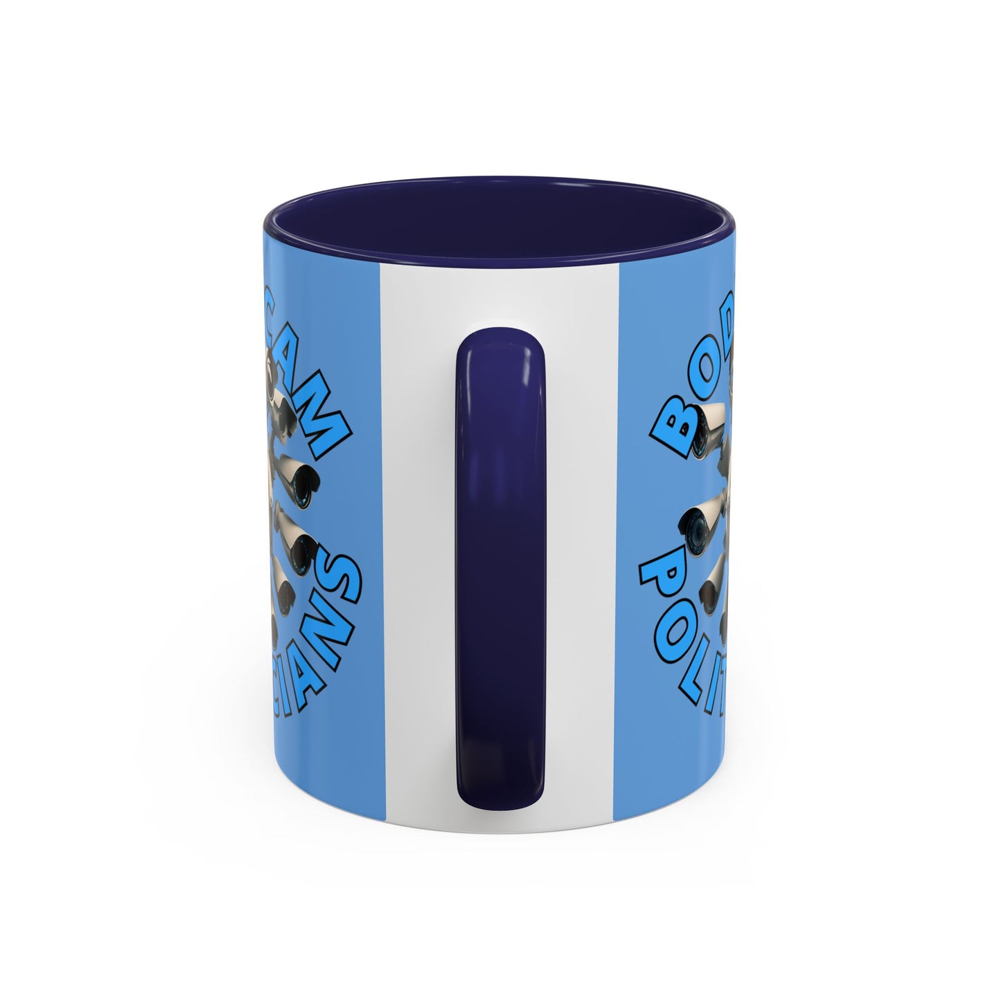 Bodycam the Politicians Cameras Blue Accent Mug by theGreenDragonTavern.shop