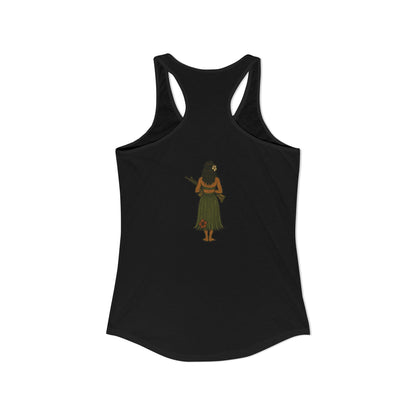 2-sided, Hula Girl Packin' Heat Women's Racerback Tank Top by theGreenDragonTavern.shop