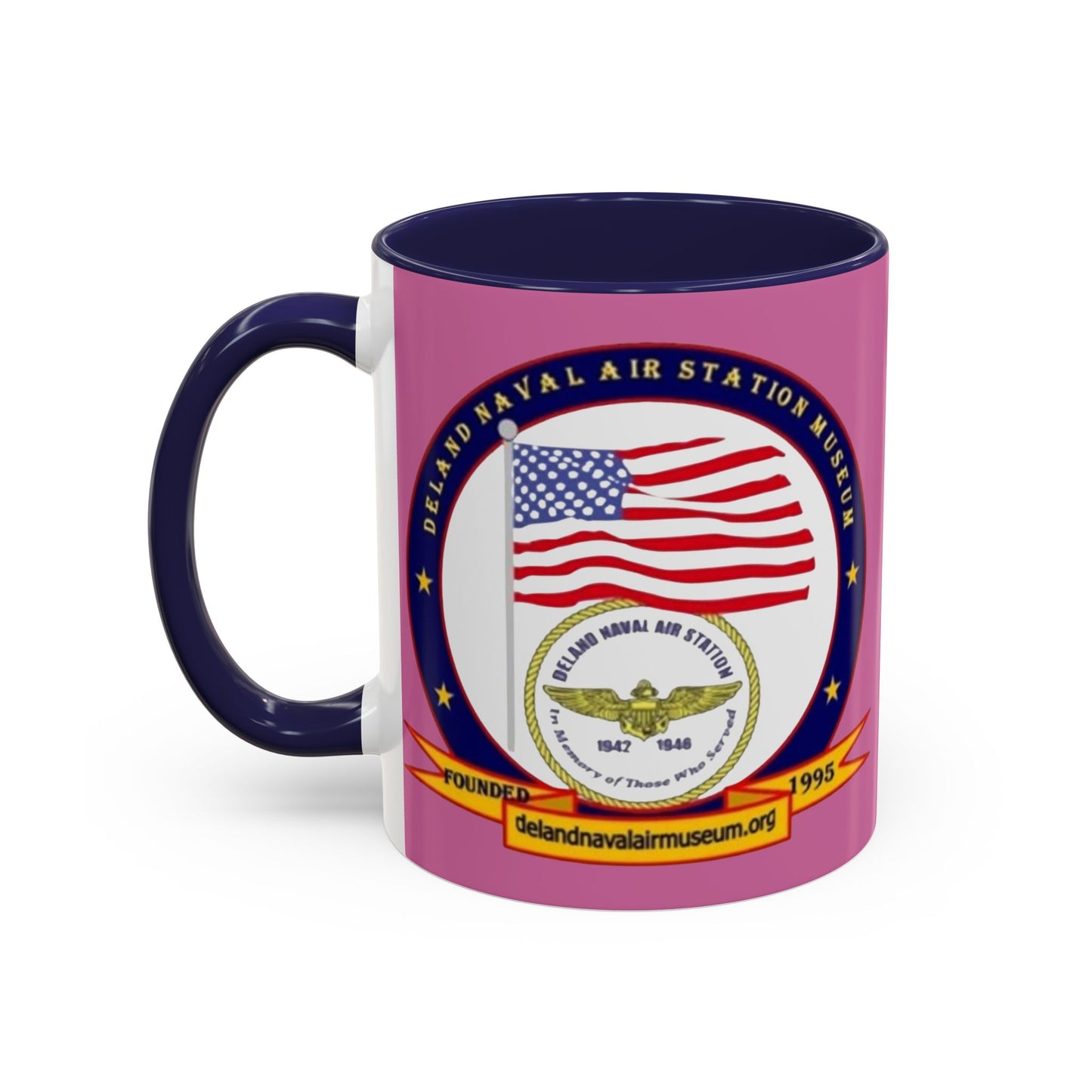DeLand Naval Air Station Museum Pink Accent Mug by theGreenDragonTavern.shop