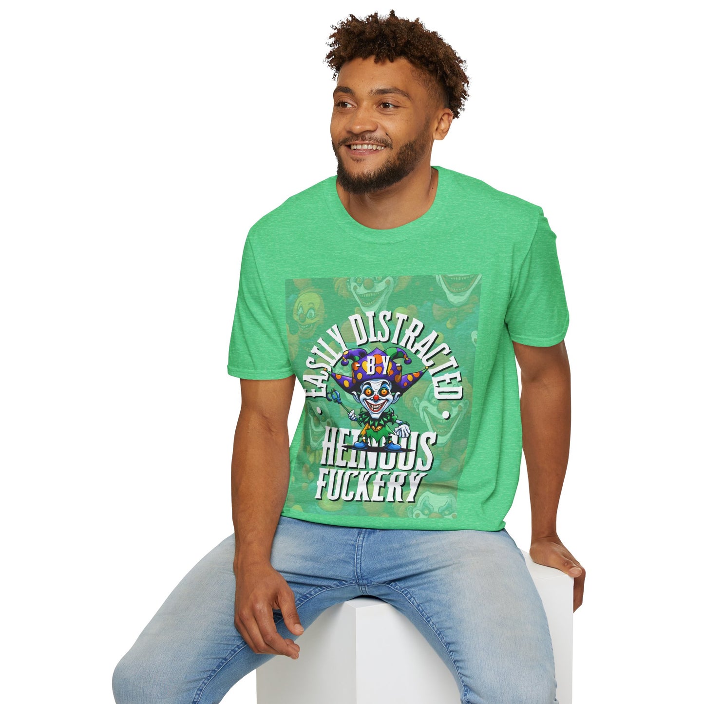 Easily Distracted by Heinous Fuckery Little Jincs DKcolors Unisex T-Shirt by theGreenDragonTavern.shop