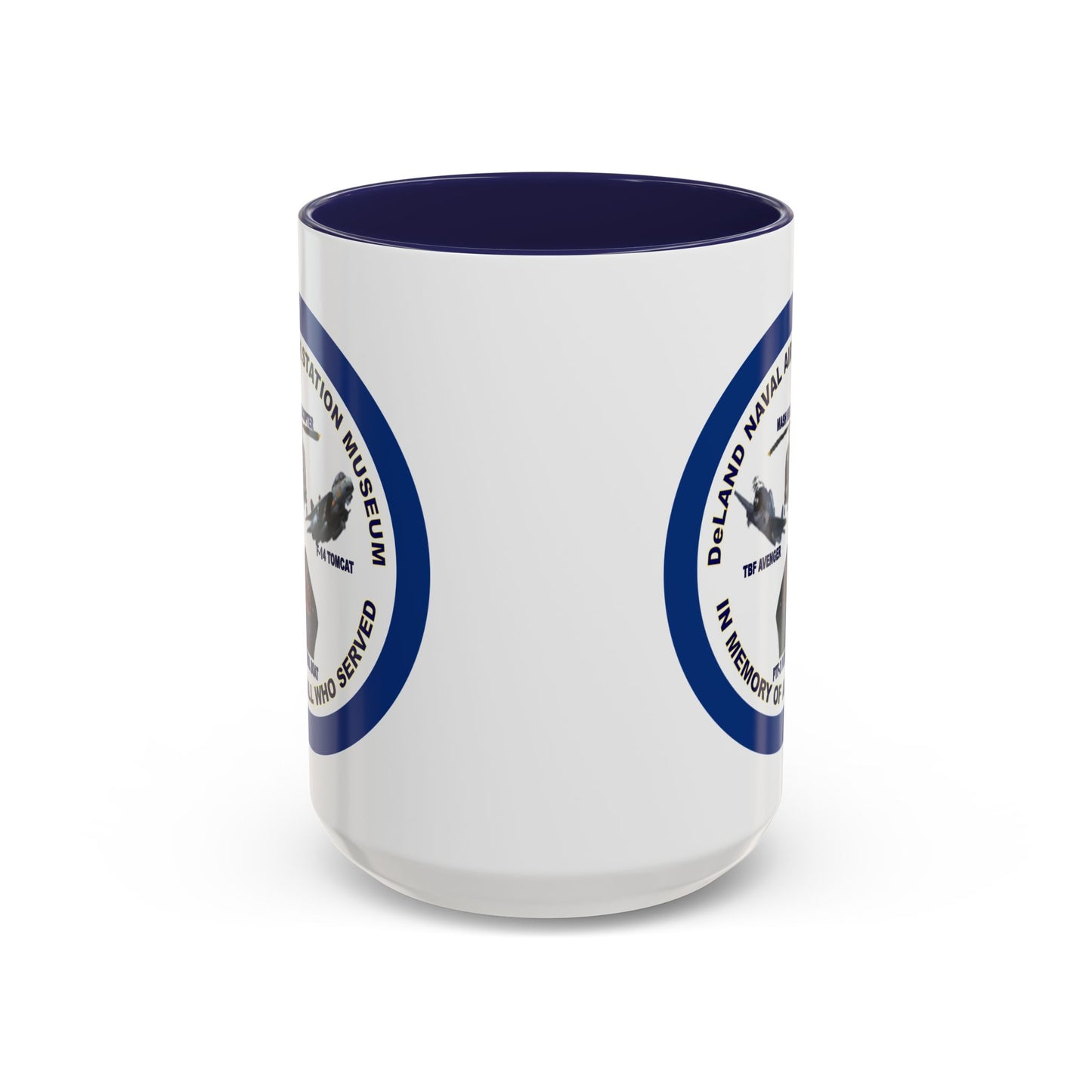 DNASM Student Art Navy Frame White Accent Mug by theGreenDragonTavern.shop