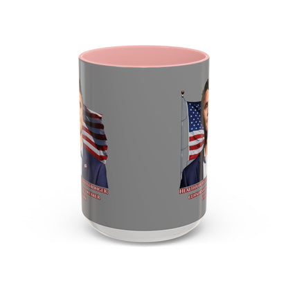 Charlie Kirk, Healthy Debate Grey Accent Mug by theGreenDragonTavern.shop
