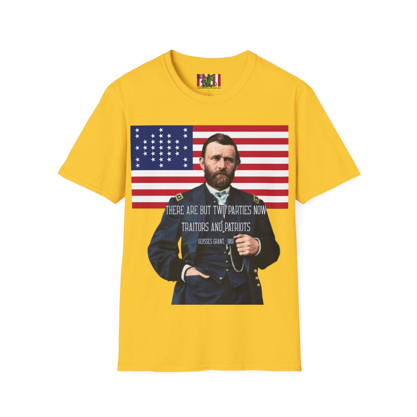 "Traitors and Patriots" Ulysses Grant Light colors Unisex T-Shirt by theGreenDragonTavern.shop