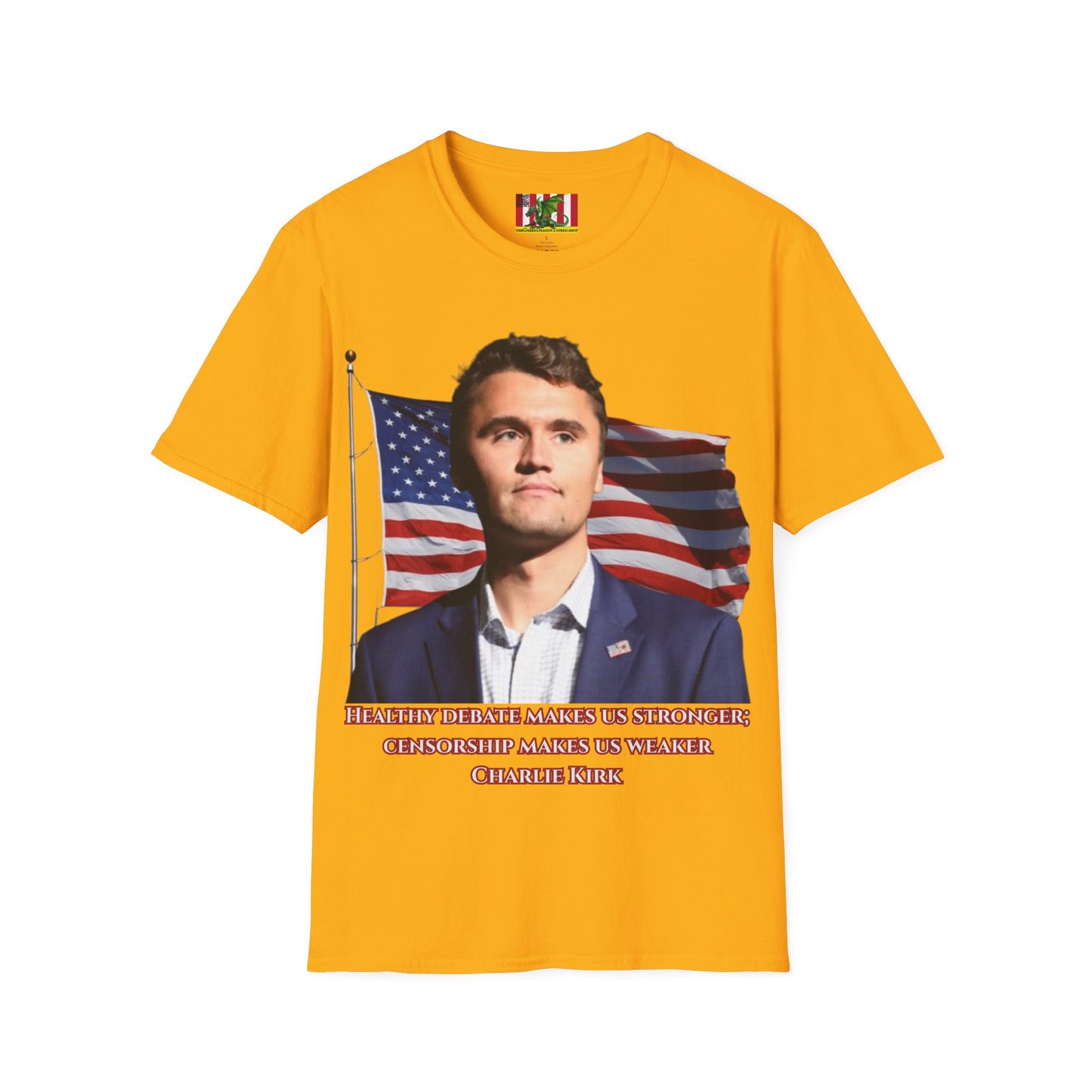 Charlie Kirk, Healthy Debate Light colors Unisex T-Shirt by theGreenDragonTavern.shop