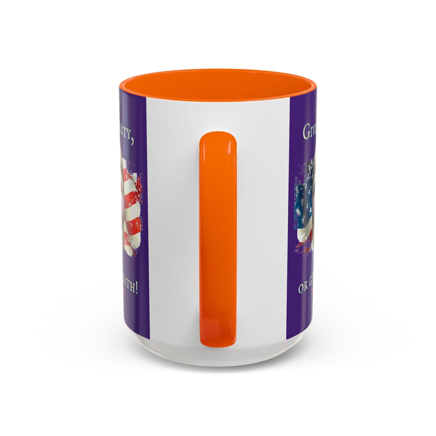 Vendetta, "Give me liberty, or give me death!" Purple Accent Mug by theGreenDragonTavern.shop