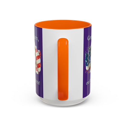 Vendetta, "Give me liberty, or give me death!" Purple Accent Mug by theGreenDragonTavern.shop