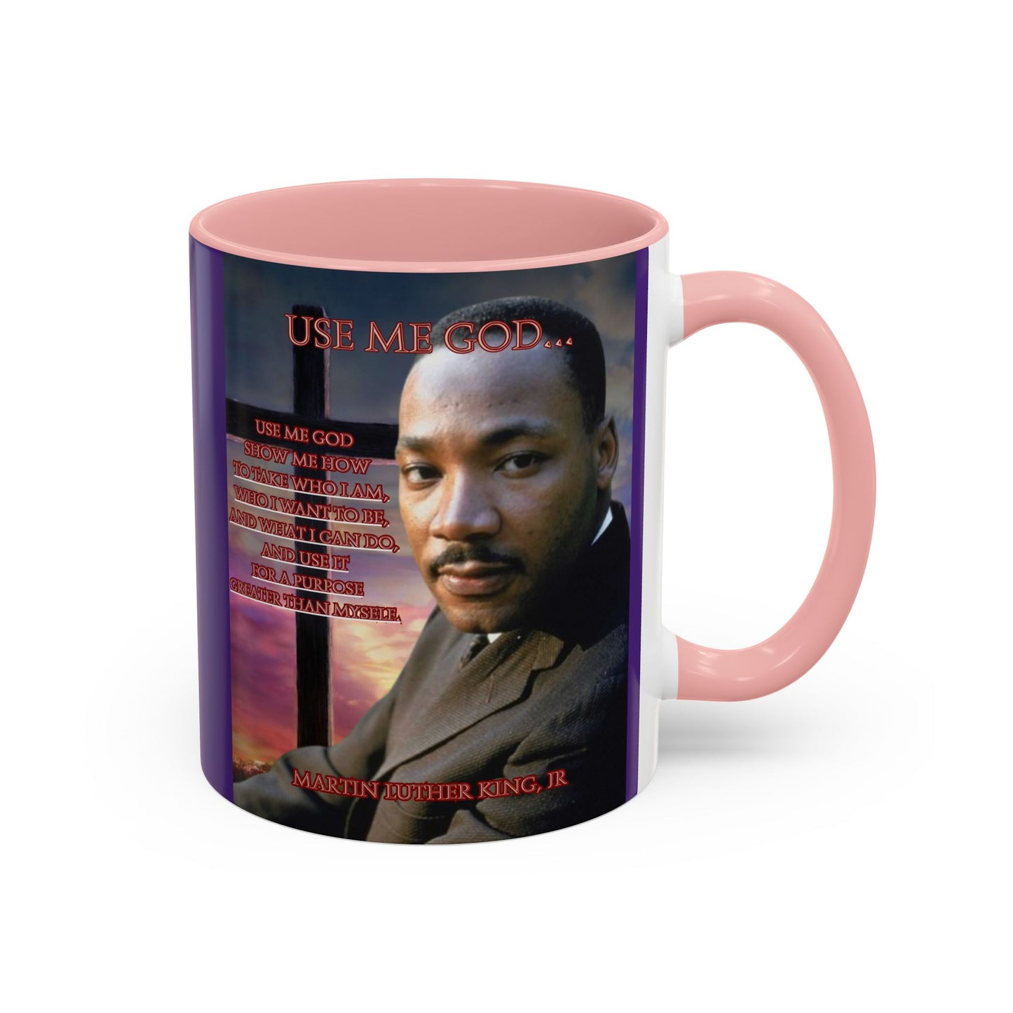 Use Me God, MLK Jr Purple Accent Mug by theGreenDragonTavern.shop