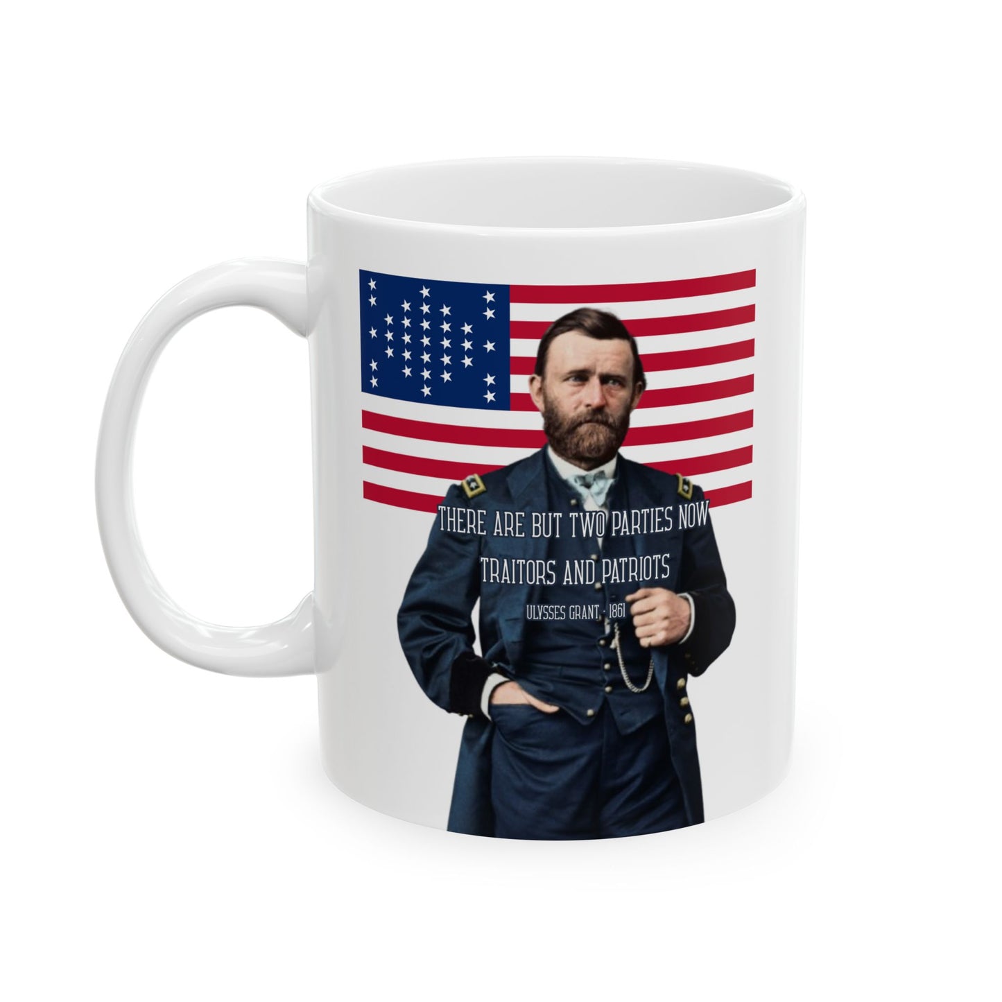 "Traitors and Patriots" Ulysses Grant White Mug by theGreenDragonTavern.shop