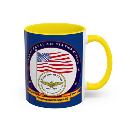 DeLand Naval Air Station Museum Blue Accent Mug by theGreenDragonTavern.shop