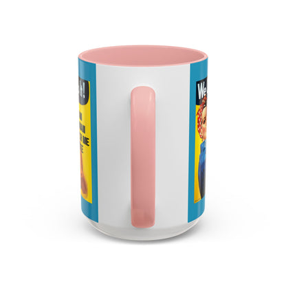 I Am Woman Watch Me Vote Rosie Turquoise Accent Mug by theGreenDragonTavern.shop