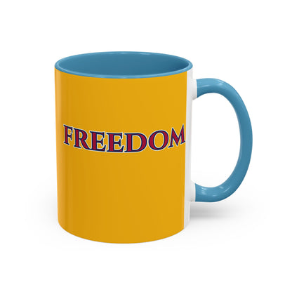 Freedom, Yellow Accent Mug by theGreenDragonTavern.shop